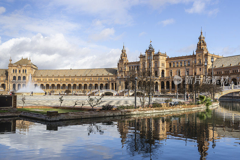 View of Plaza de España in Seville, Spain